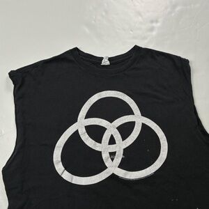 001 - JOHN BONHAM LED ZEPPELIN DRUMMER PAINT SPLAT THRASHED SLEEVELESS T SHIRT